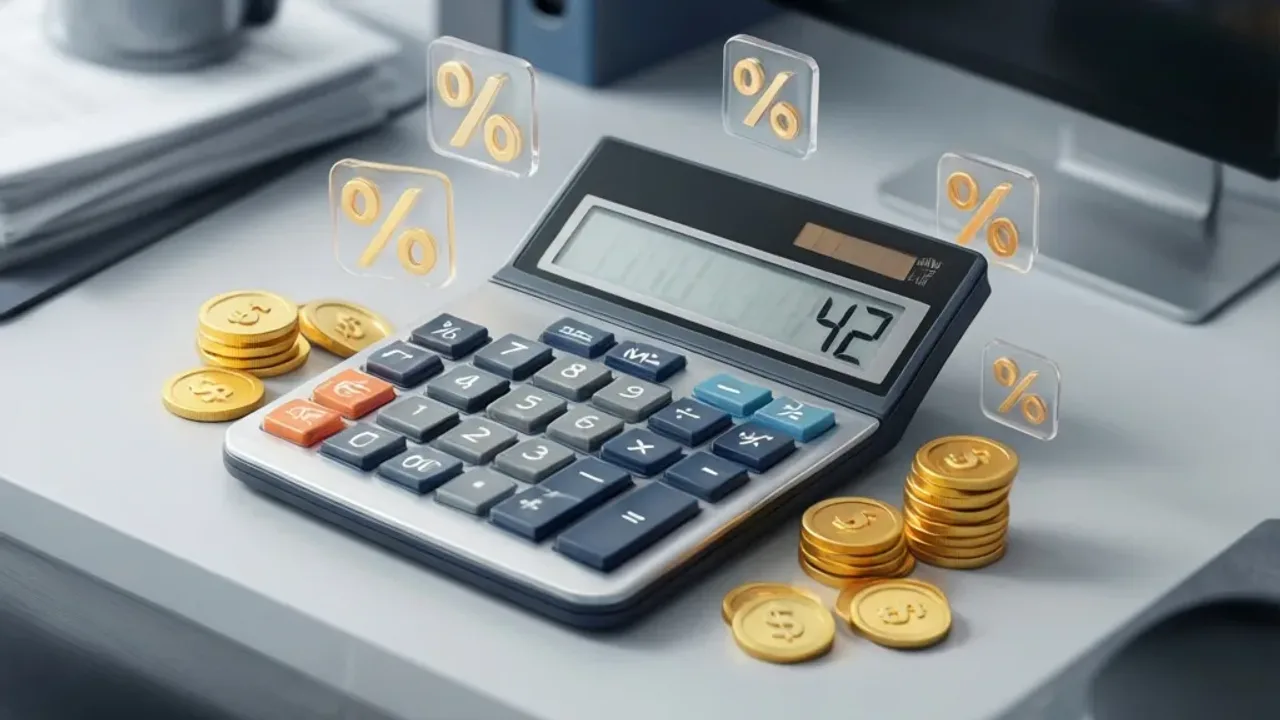 42 brutto ile to netto? Kalkulator wynagrodzeń 2025: umowa o pracę i zlecenie Kalkulator finansowy na biurku pokazujący wynik 42 brutto ile to netto w formie obliczeń pensji.