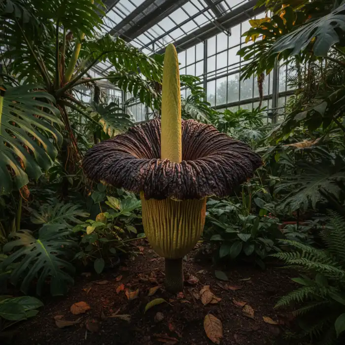 Dziwidło olbrzymie cena: Amorphophallus titanum, konjac i cebulka kwiatu Kwitnące dziwidło olbrzymie w szklarni – sprawdź, jaka jest dziwidło olbrzymie cena tego egzotycznego kwiatu.